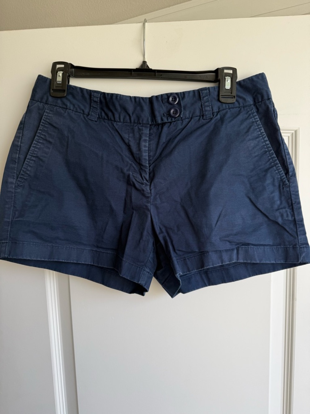 Vineyard Vines Navy Cotton Bermuda Shorts with Double Button Waist